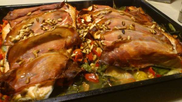 Laks med parmaskinke