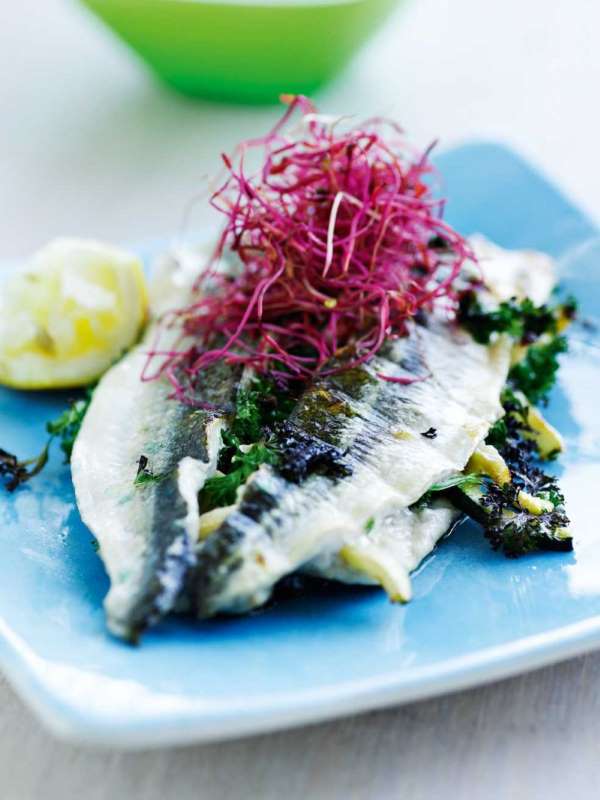 Grillet hornfisk med spr�dt skind
