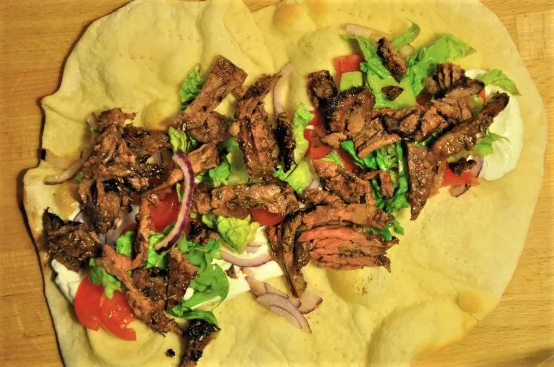 Gyros eller kebab kød   - stort