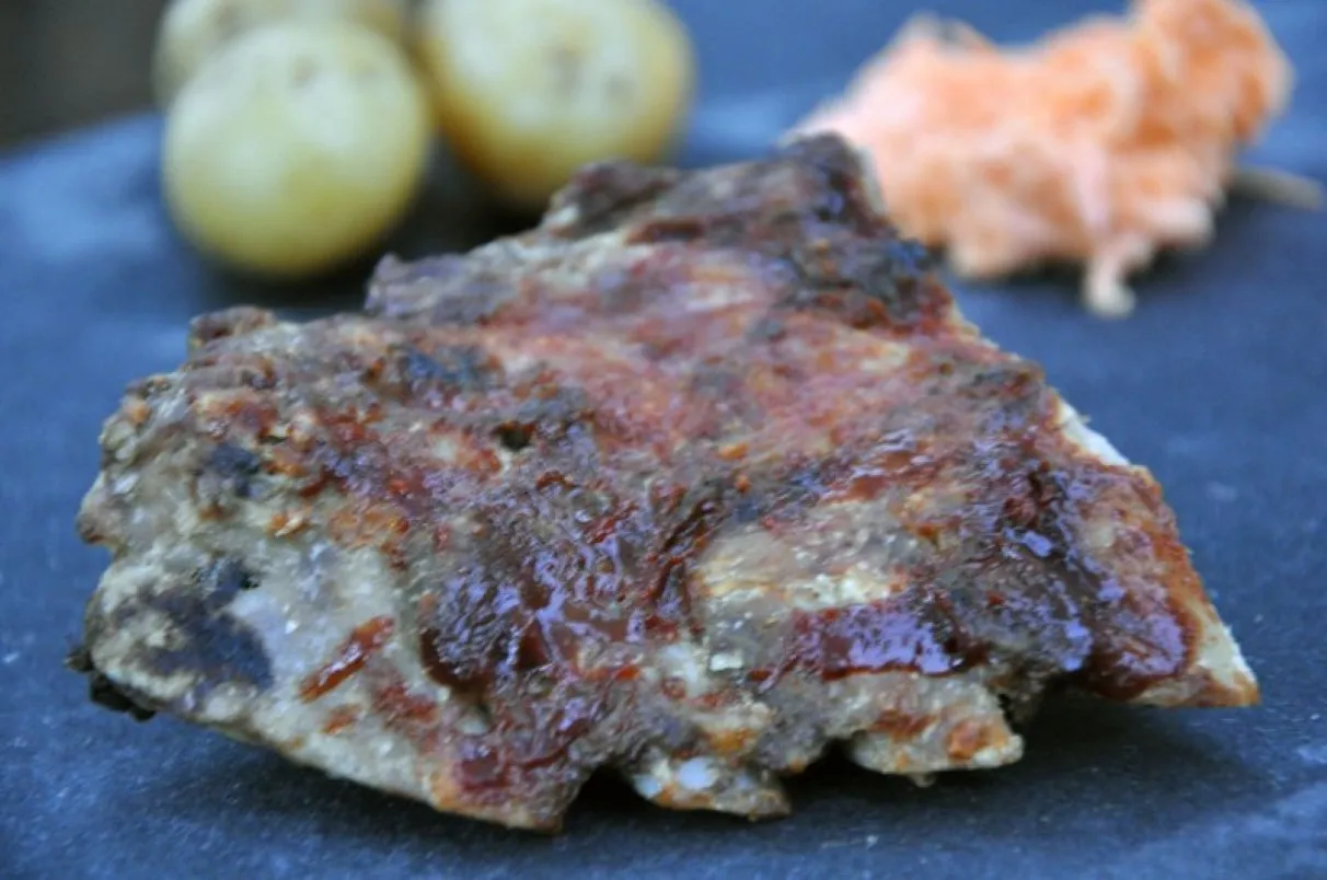Grillet longribs med barbecuesauce & coleslaw - stort