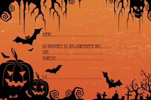 halloweenfest indbydelse skabelon