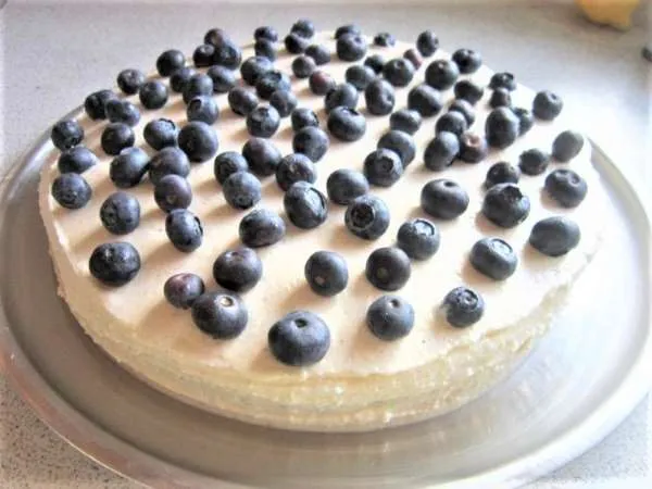Banan/cheesecake m. blåbær
