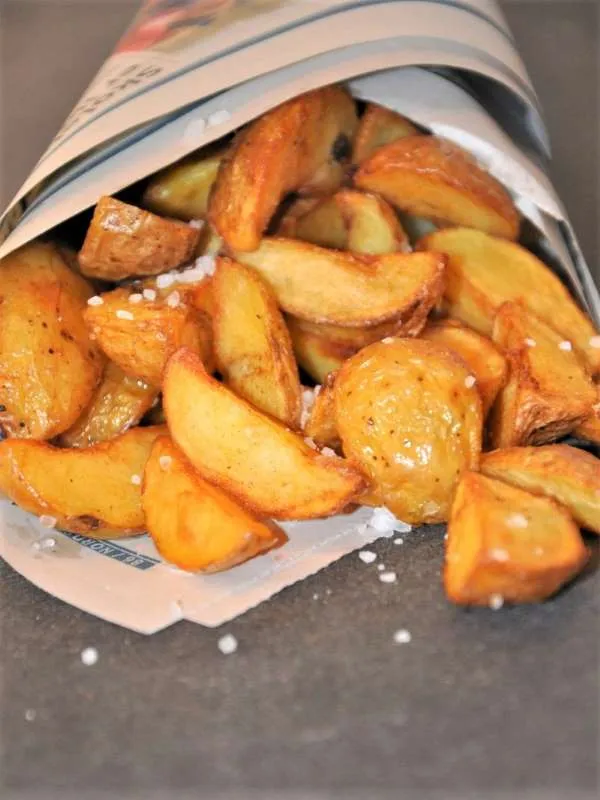 Sprøde pomfritter af daggamle kogte kartofler
