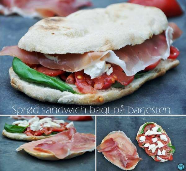 Sprød sandwich bagt på bagesten