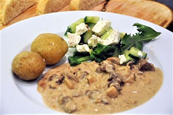 Vildtragout med champignon og rosmarin