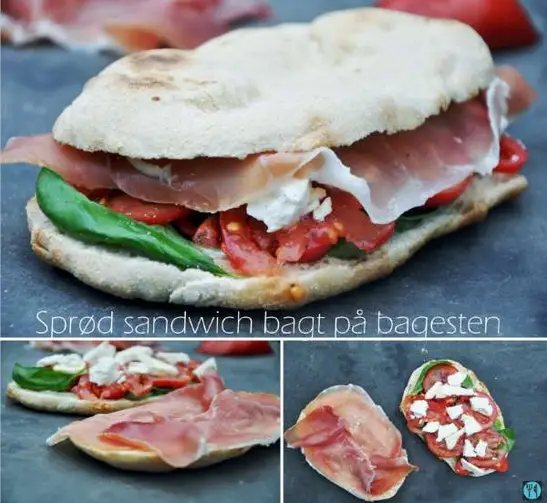 Sprød sandwich bagt på bagesten