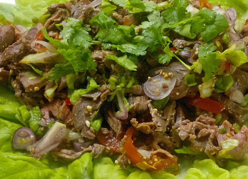 Thai roastbeefsalat med chili - stort