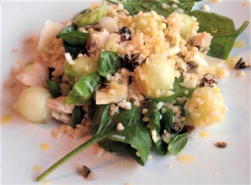 Den Meget Grønne Salat Med Melon - stort