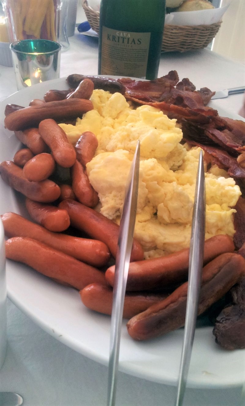 Brunch pølser,æg og bacon - stort