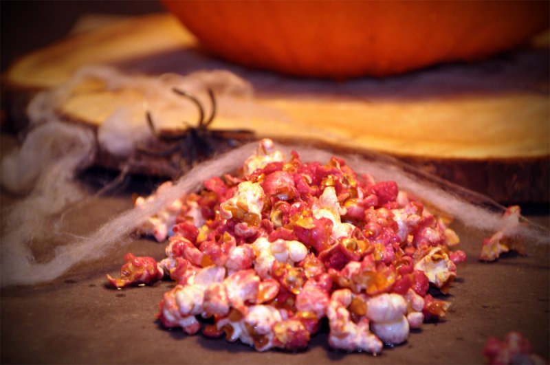 Blodige popcorn til halloween - stort