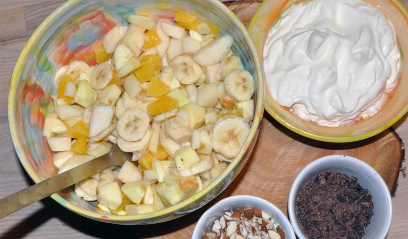 Hurtig frugtsalat - stort