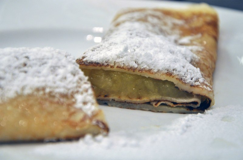 Pandekager med æblemos - stort