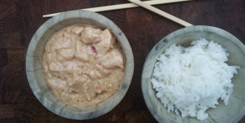 Afrikansk peanut kylling - stort