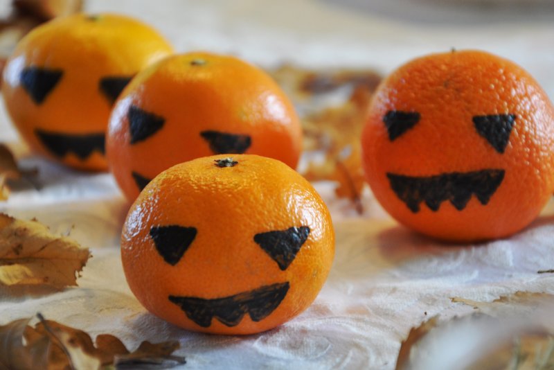 Mandarin halloween hoveder - stort