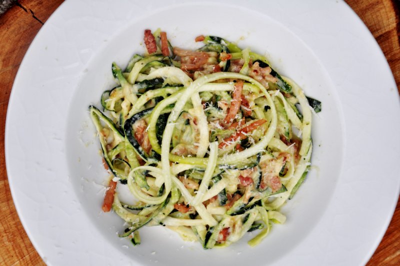 LCHF squashgetti carbonara - stort
