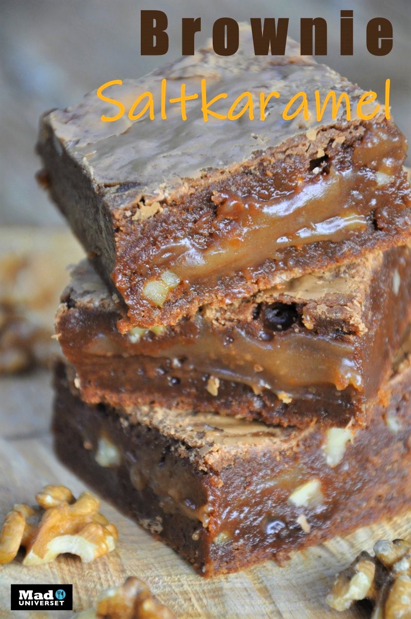 Brownie med saltkaramel midte - stort