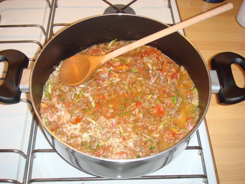 Sund spaghetti med kødsauce - stort