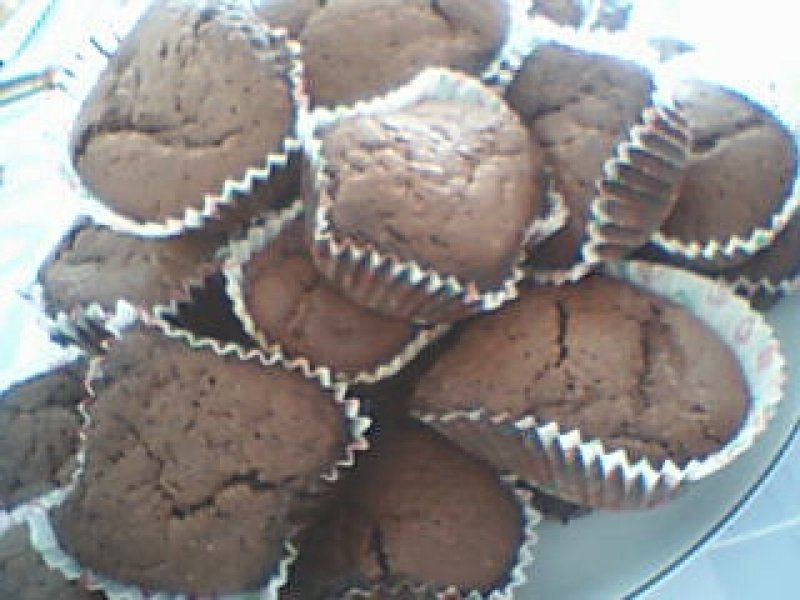 Chokolade Muffins med chokoladestykker - stort