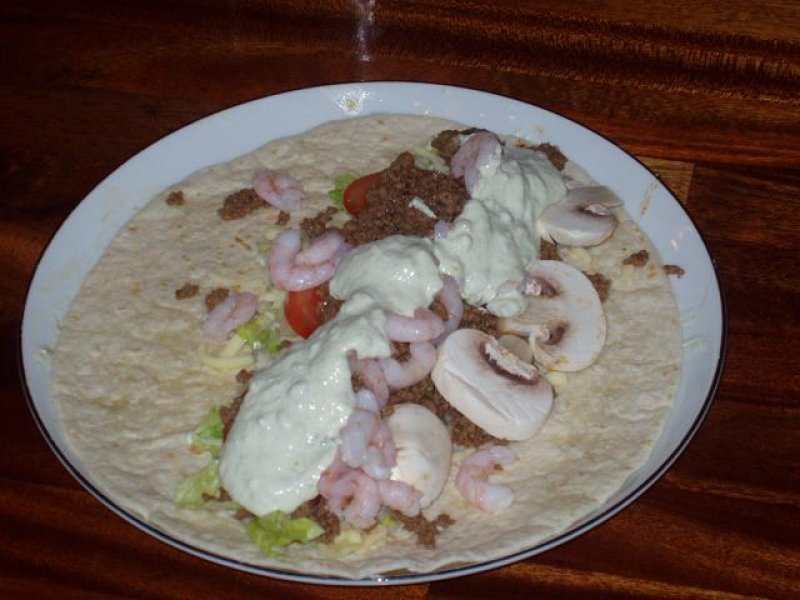 Tortilia Med fyld - stort