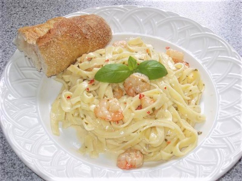 Frisk pasta med Tiger rejer a la Rina - stort