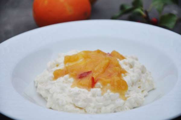 Risalamande med appelsin/chili sauce